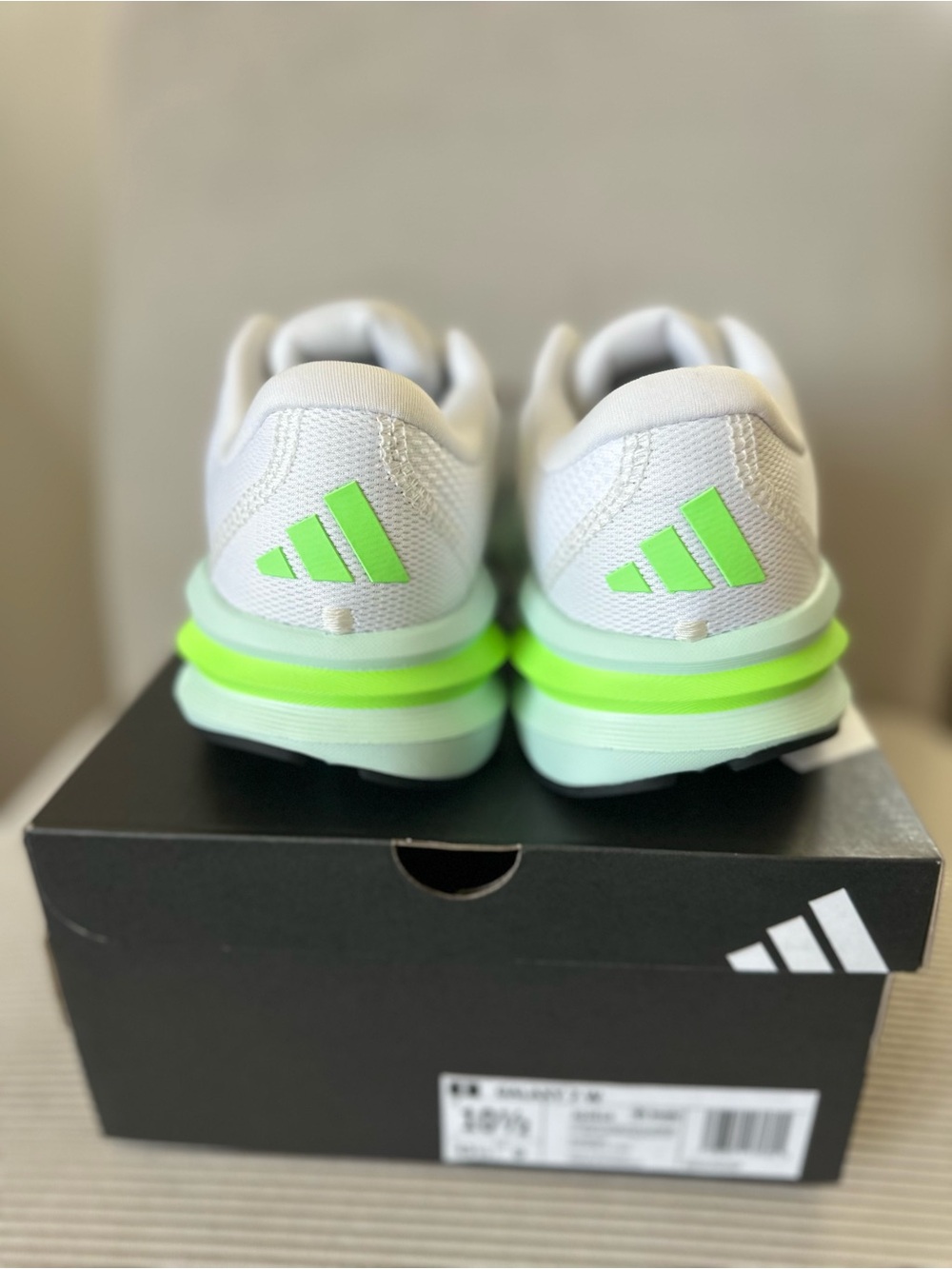 Adidas Women’s Galaxy 7 W - Cloud White / Halo Mint / Lime size 10.5 - Picture 7 of 11